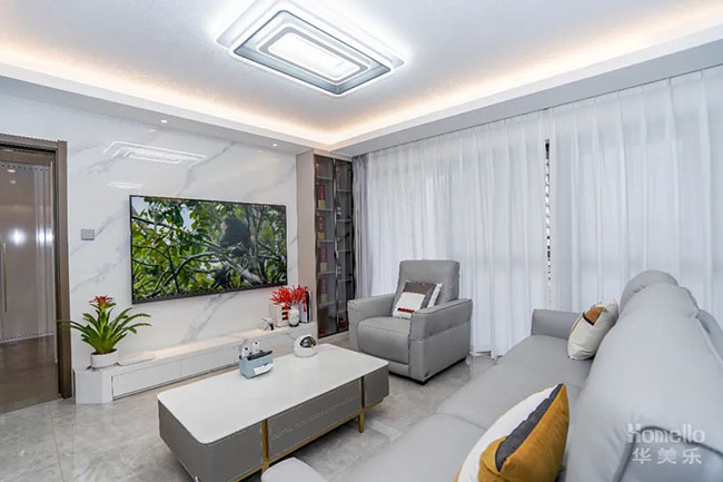 106㎡四居，簡(jiǎn)約與色彩的和諧搭配，合理軟裝布局實(shí)用性拉滿